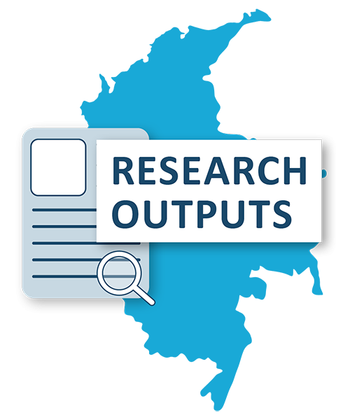 Illustrative image with map of Colombia and text 'Research outputs' 